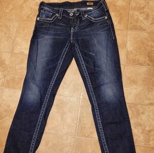 Silver skinny jeans